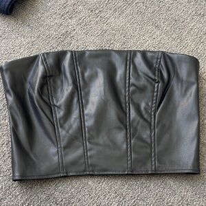 Lucy Paris Black Faux Leather Top